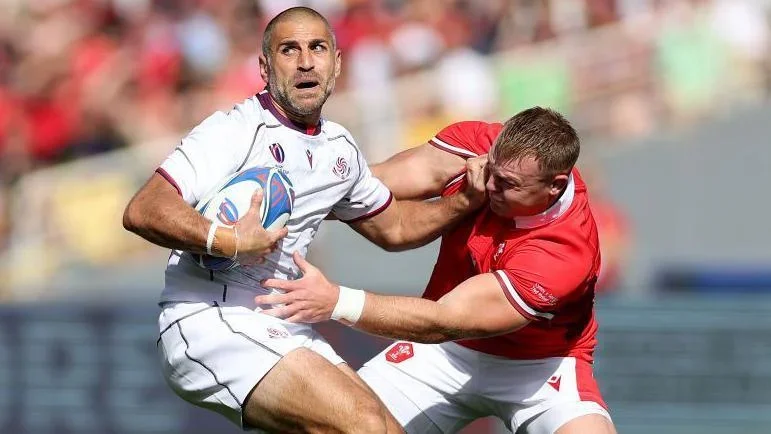 Lasha Khmaladze  playing against Wales